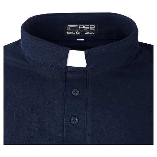 Poloshirt mit Collarkragen, Blau, Kurzarm, Piqué-Stoff, Marke CocoCler 3