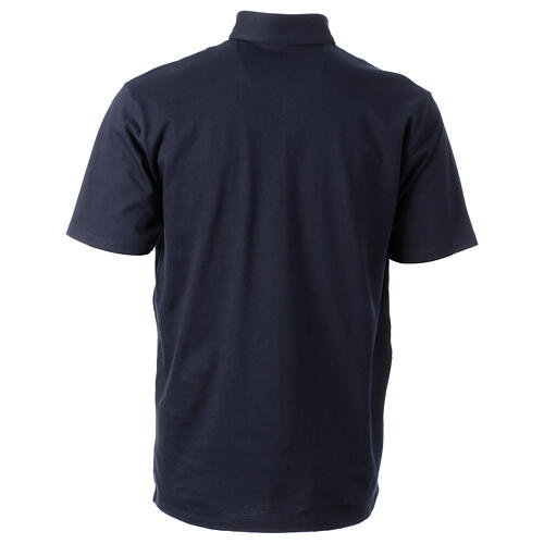 Camiseta azul CocoCler polo cuello clergy Piqué manga corta regular 5
