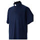 Camiseta azul CocoCler polo cuello clergy Piqué manga corta regular s3