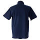 Camiseta azul CocoCler polo cuello clergy Piqué manga corta regular s4