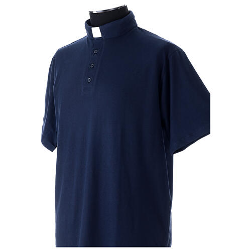 Polo col clergy bleu nuit manches courtes CocoCler Piquer regular 3