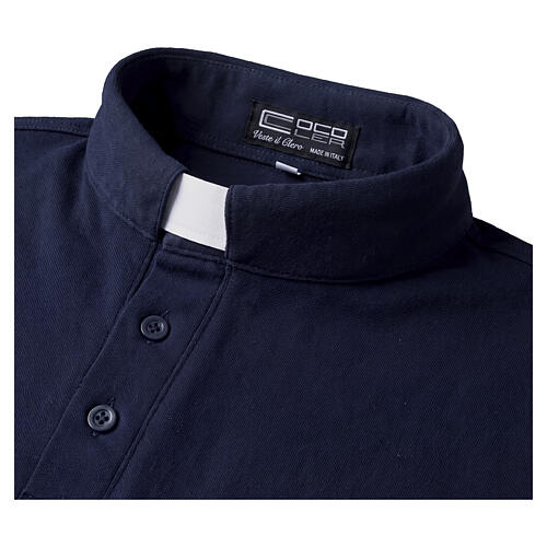 Polo col clergy bleu nuit manches courtes CocoCler Piquer regular 5