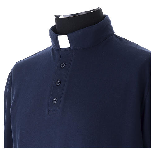 Maglia blu CocoCler polo collo clergy Piquet manica corta regular 5