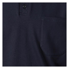 Camisa polo azul escuro manga curta colarinho de sacerdote CocoCler Piquet regular