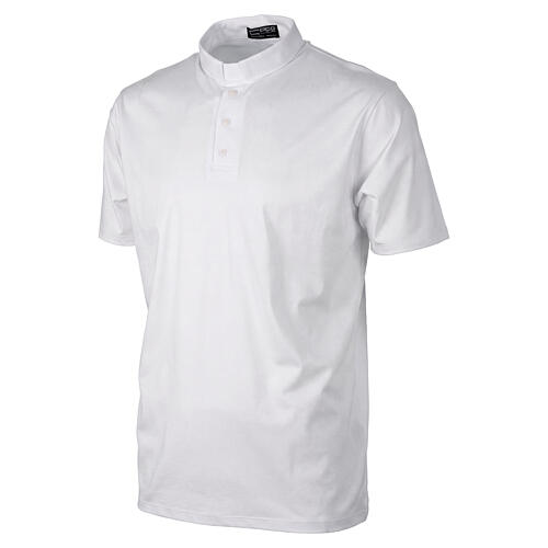 Polo clergy Cococler manga corta blanco hilo de Escocia 4