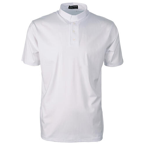 Clergy polo shirt Cococler short-sleeved white Scottish thread fabric 1