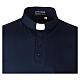 Clergy polo shirt by Cococler, clerical collar, short sleeves, blue lisle thread s2