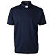 Clergy polo shirt with clergy collar blue short sleeve lisle cotton Cococler  s1