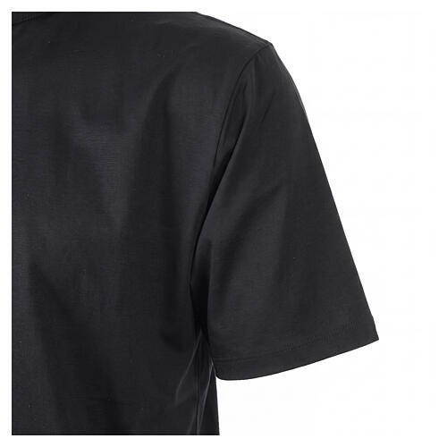 Polo clergy Cococler manica corta nero filo di scozia 5