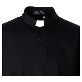Cococler short-sleeved black lisle clergy polo shirt