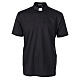 Cococler short-sleeved black lisle clergy polo shirt s1