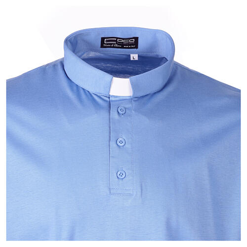 Polo clergy fil d'Écosse Cococler manches courtes aigue-marine 6