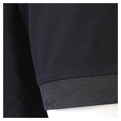 Clergy polo shirt by Cococler, short sleeves, black jacquard cotton 4