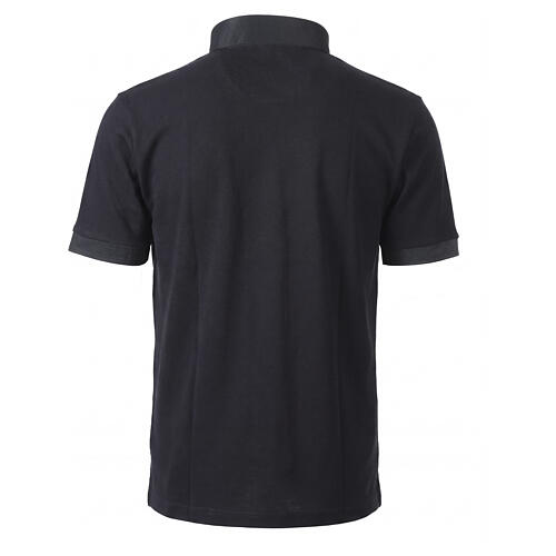 Clergy polo shirt by Cococler, short sleeves, black jacquard cotton 6