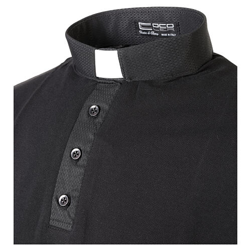Camiseta negra manga corta Cococler jacquard algodón 3