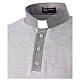 Clergy polo shirt by Cococler, grey cotton, clerical banded collar, jacquard details s2