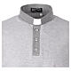 Clergy polo shirt by Cococler, grey cotton, clerical banded collar, jacquard details s3