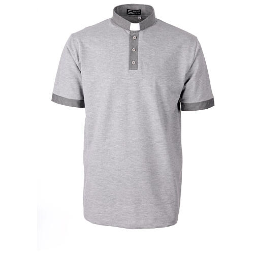 Polo manches courtes Cococler jacquard coton gris 1