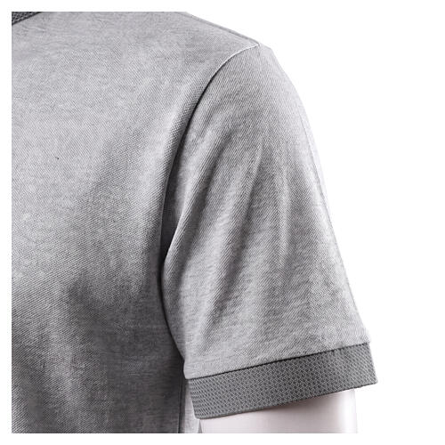 Polo manches courtes Cococler jacquard coton gris 4