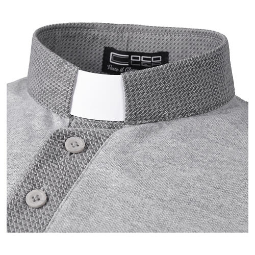 Polo manches courtes Cococler jacquard coton gris 5