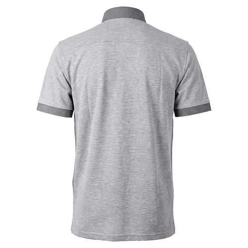 Polo manches courtes Cococler jacquard coton gris 7
