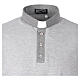 Gray cotton clergy polo shirt with collar jacquard Cococler s3