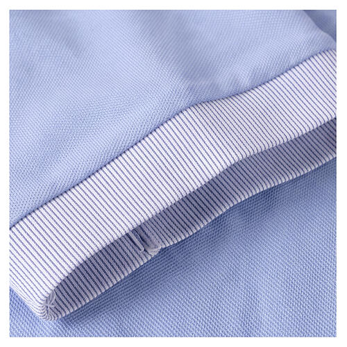 Polo Cococler bleu ciel piqué contraste ligne col clergy 4