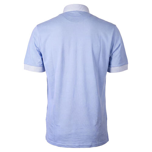Polo Cococler bleu ciel piqué contraste ligne col clergy 8