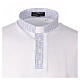 Clergy polo shirt by Cococler, short-sleeved, piqué with cross contrast, white clergy collar s2