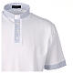 Clergy polo shirt by Cococler, short-sleeved, piqué with cross contrast, white clergy collar s3