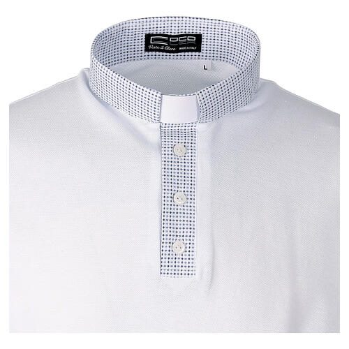 Polo Cococler piqué contraste croix blanc col clergy 3