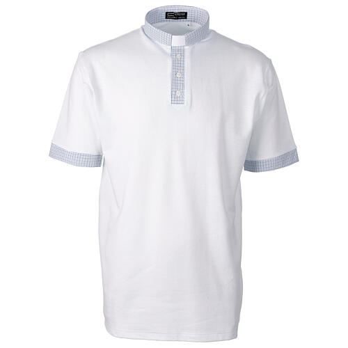 Maglia Cococler piquet contrasto croce bianco collo clergy 1