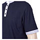 Blue clergy polo shirt by Cococler, clerical collar, checked piqué s4