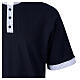Maglia blu Cococler polo collo clergy piquet quadro s3