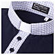 Maglia blu Cococler polo collo clergy piquet quadro s6
