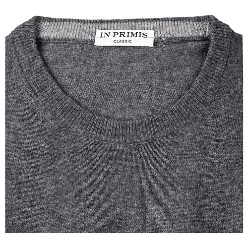 Anthracite brushed crewneck by In Primis, 10% cashmere, 40% merino wool 4