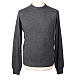 Sweater anthracite shaved crewneck 10% cashmere 40% merino wool, In Primis s1