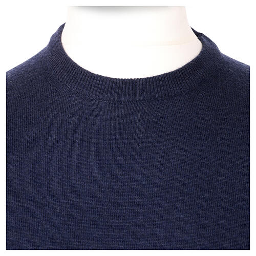 Pull ras-du-cou In Primis en jersey bleu 10% cachemire 40% laine mérinos 2