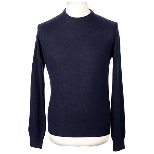 Girocollo In Primis rasato blu 10% cashmere 40% lana merino 1