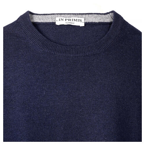 Girocollo In Primis rasato blu 10% cashmere 40% lana merino 4