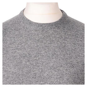 Pull ras-du-cou gris en jersey 10% cachemire 40% laine mérinos In Primis