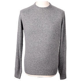 Gray crewneck sweater 10% cashmere 40% merino wool, In Primis