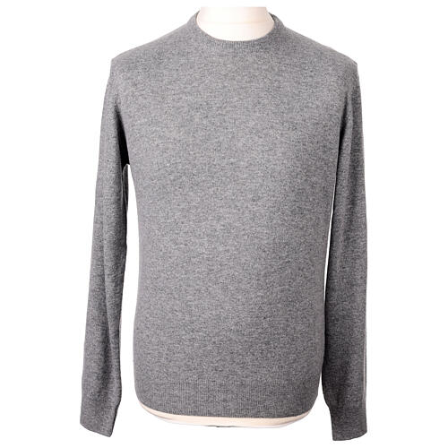 Gray crewneck sweater 10% cashmere 40% merino wool, In Primis 1