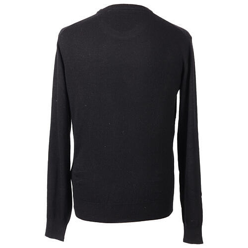 Pull ras-du-cou jersey noir 10% cachemire 40% laine mérinos In Primis 5