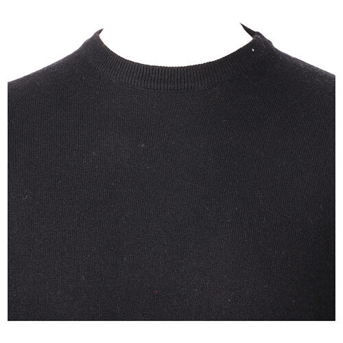Black Crewneck Sweater 10% Cashmere 40% Merino Wool by In Primis 2
