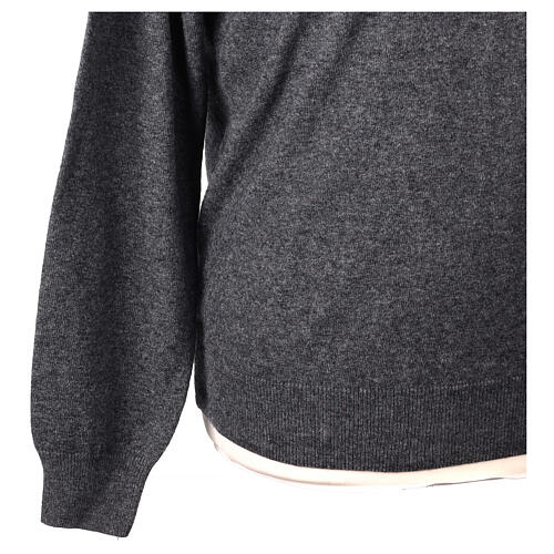 In Primis Anthracite V-Neck Shaved Sweater 10% Cashmere 40% Merino Wool 3