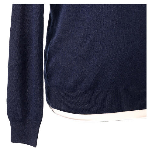 Blue V-neck Shaved Sweater 10% Cashmere 40% Merino Wool by In Primis 3