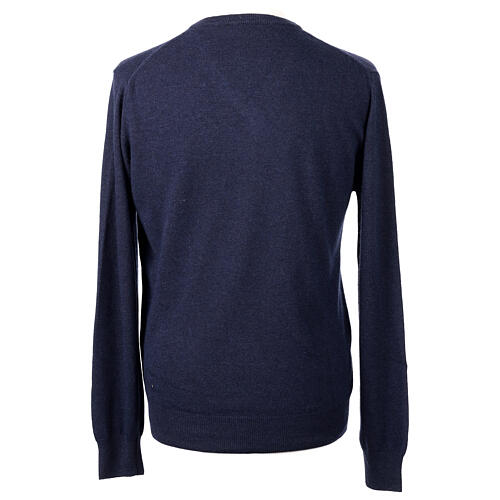 Blue V-neck Shaved Sweater 10% Cashmere 40% Merino Wool by In Primis 5
