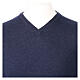 Blue V-neck Shaved Sweater 10% Cashmere 40% Merino Wool by In Primis s2