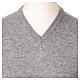 Grey brushed V-neck pullover by In Primis, 10% cashmere, 40% merino wool s2